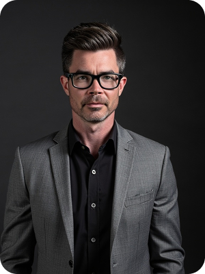 Professional AI-generated headshot example from Studio Noir collection showing classic black and white professional shots - sample 3